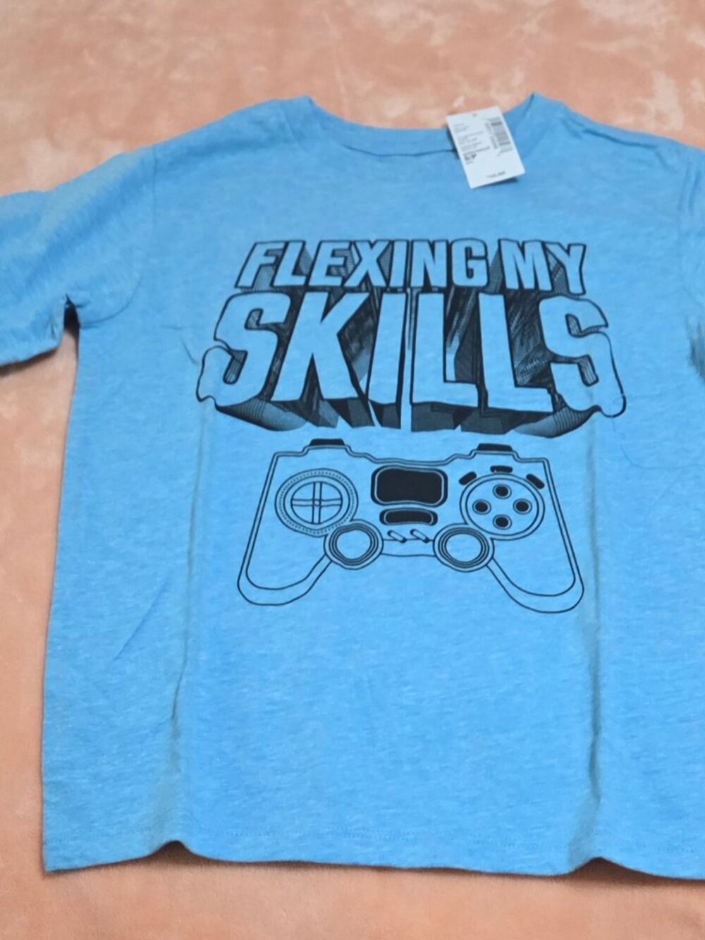 Children's Place Blue Flexing My Skills T-Shirt SIZE Small(5/6)